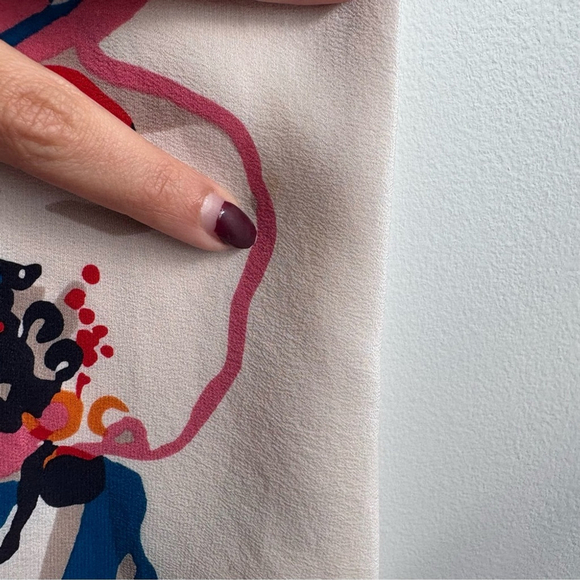 Anthropologie Maeve Floral Vero Flutter Sleeves Silk Shift Dress Sz Small - Picture 14 of 15